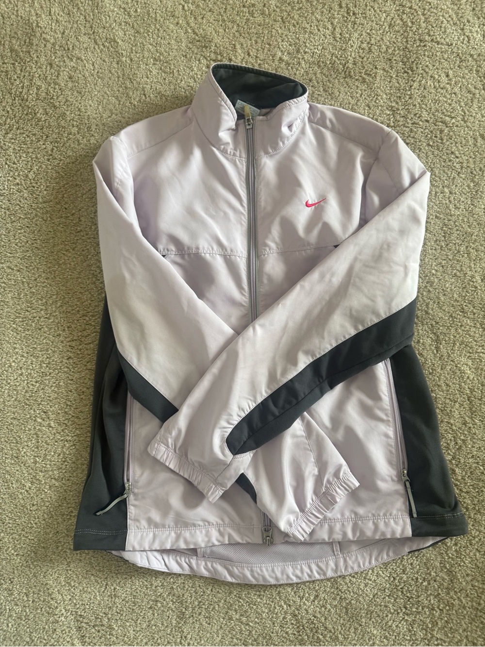 Nike Lavender Jacket with Pink Swoosh and Dark Gray Panels
